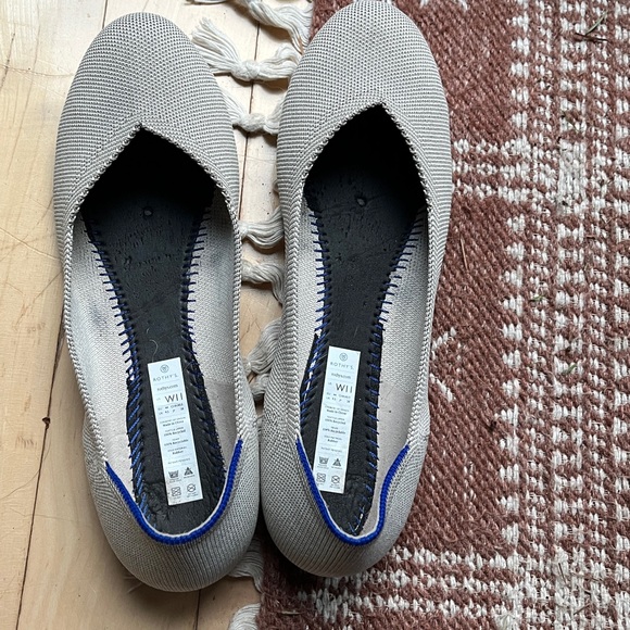 Like New Rothy's The Flat in Flax Birdseye, Size 11 Slip On Ballet Flats Shoes - Picture 7 of 8